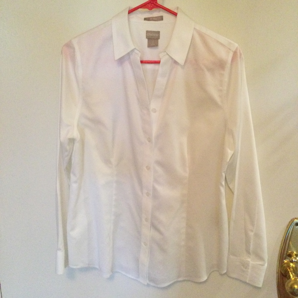 White "no iron" blouse
